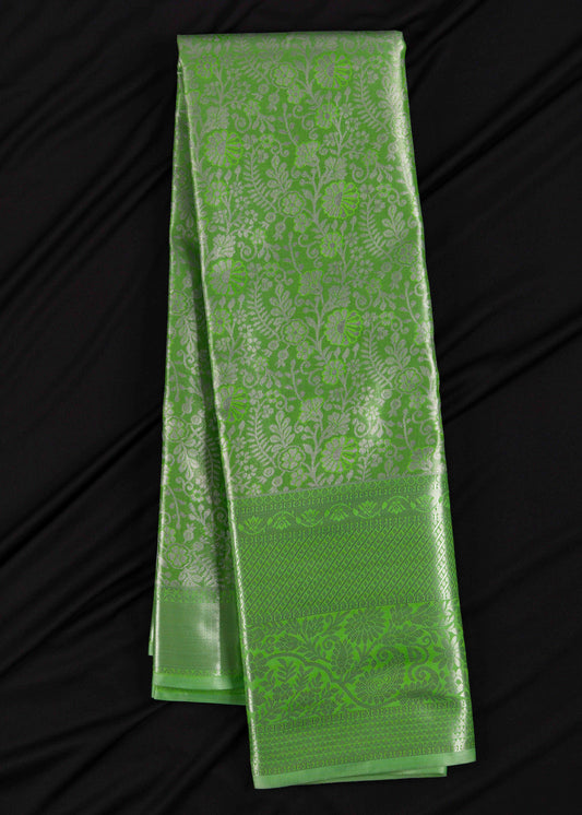 Traditex stunning green saree with elegant floral design (TT24VST001PGBR)