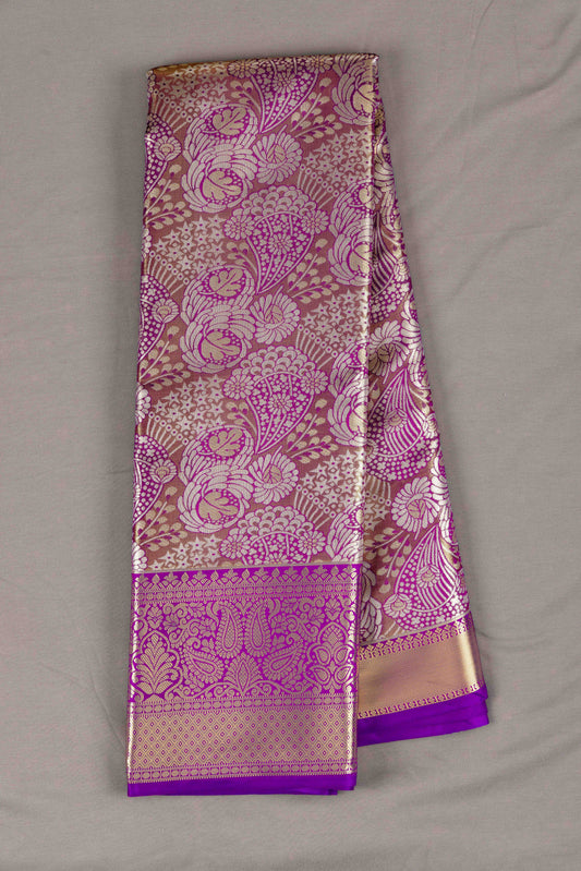 Traditex Classy Purple and gold Saree with Intricate Border Design (TT24VST008VLBR)