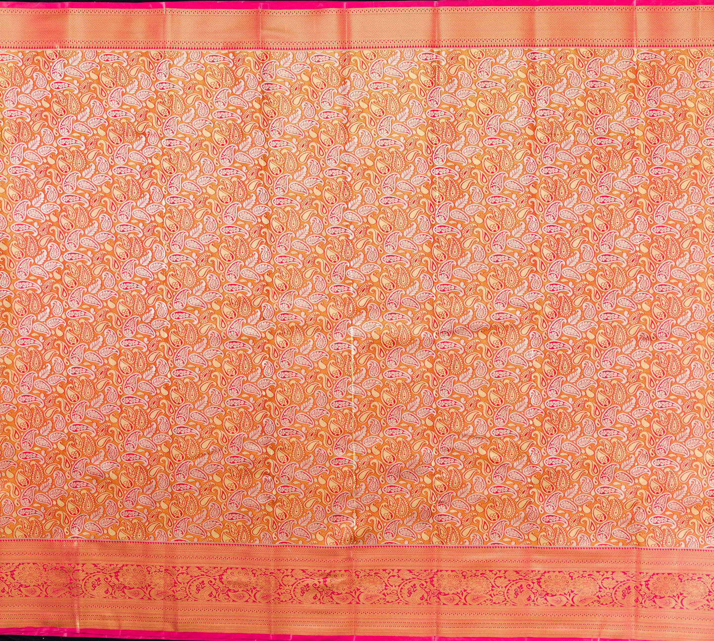 Traditex Classy Orange and Pink Paisley Saree with Intricate Border Design (TT24VST009MEBR)