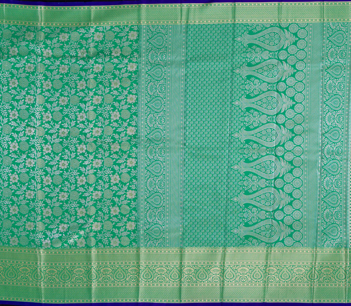 Traditex exquisite Green saree with golden border design (TT24VST007BBR)