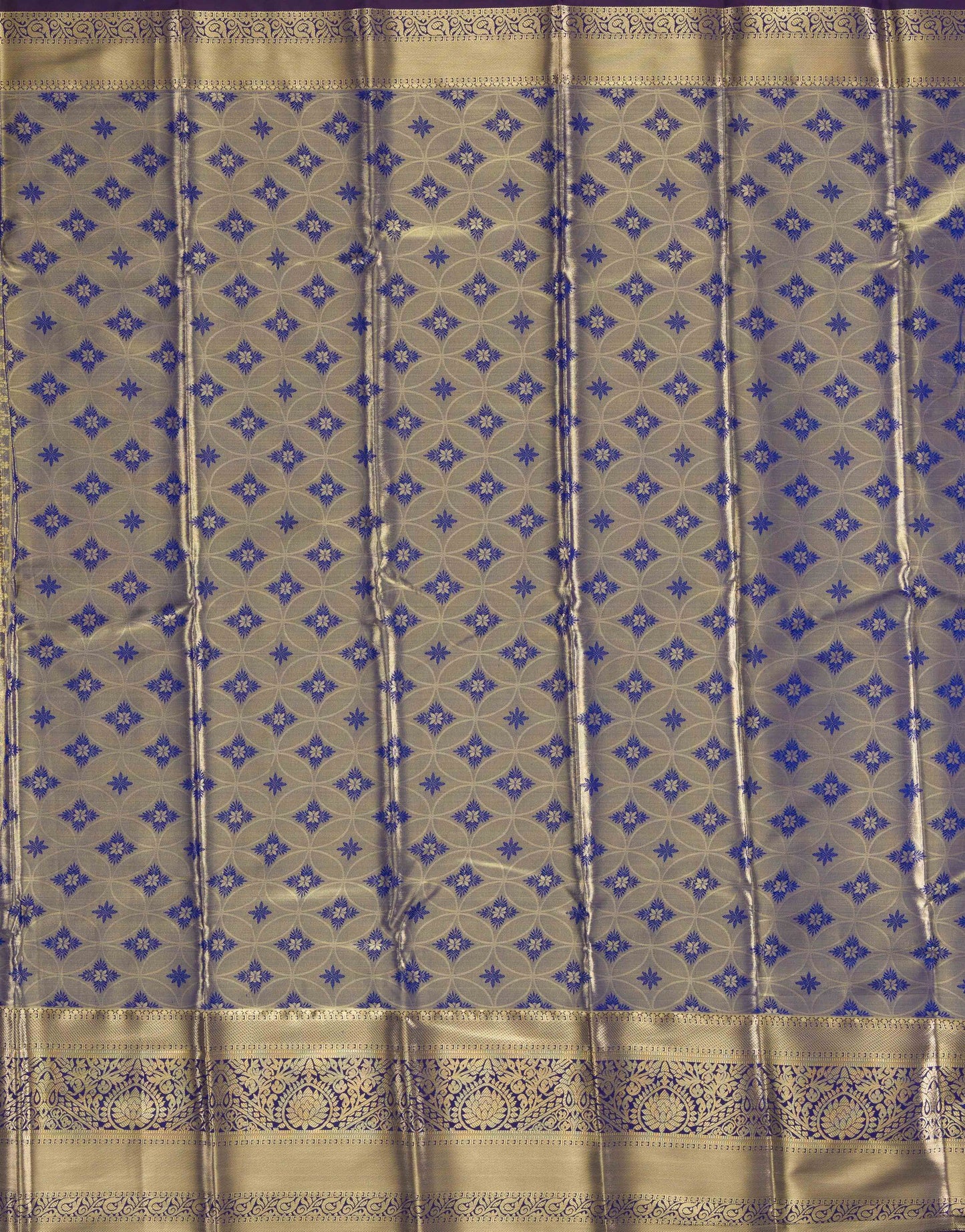 Traditex dazzling blue with luxurious golden border saree (TT24VST004VBR)